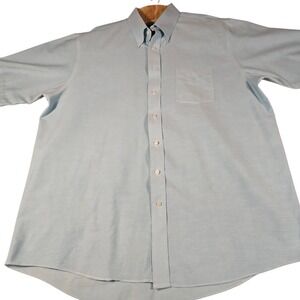 Stafford Essentials Mens Light Blue Short Sleeve Oxford Shirt Regular Fit 18
